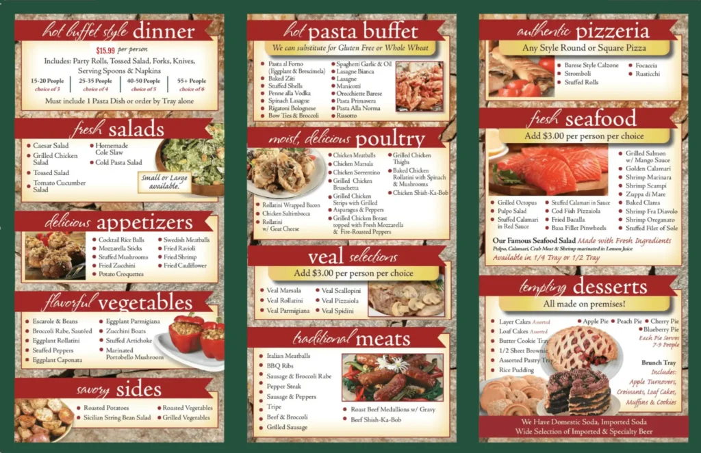 Catering Menu page two